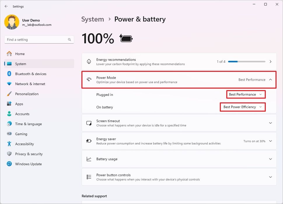 Mengubah Mode Daya Windows 11